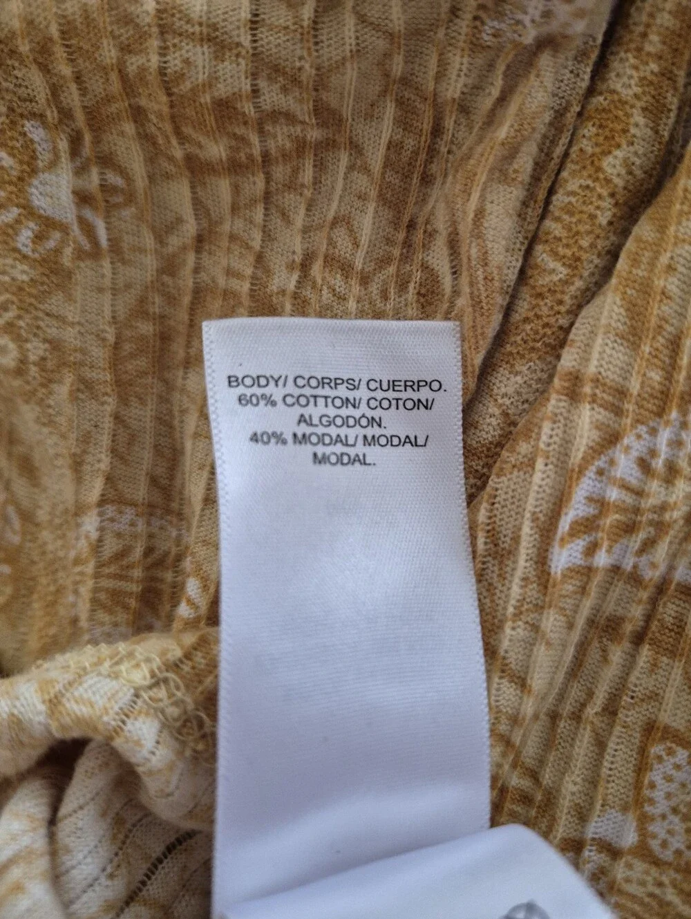 Lucky Brand Mustard Floral Smocked Square-Neck Blouse - Picture 9 of 9